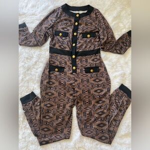 Black and Brown stretchy Jumpsuit costume